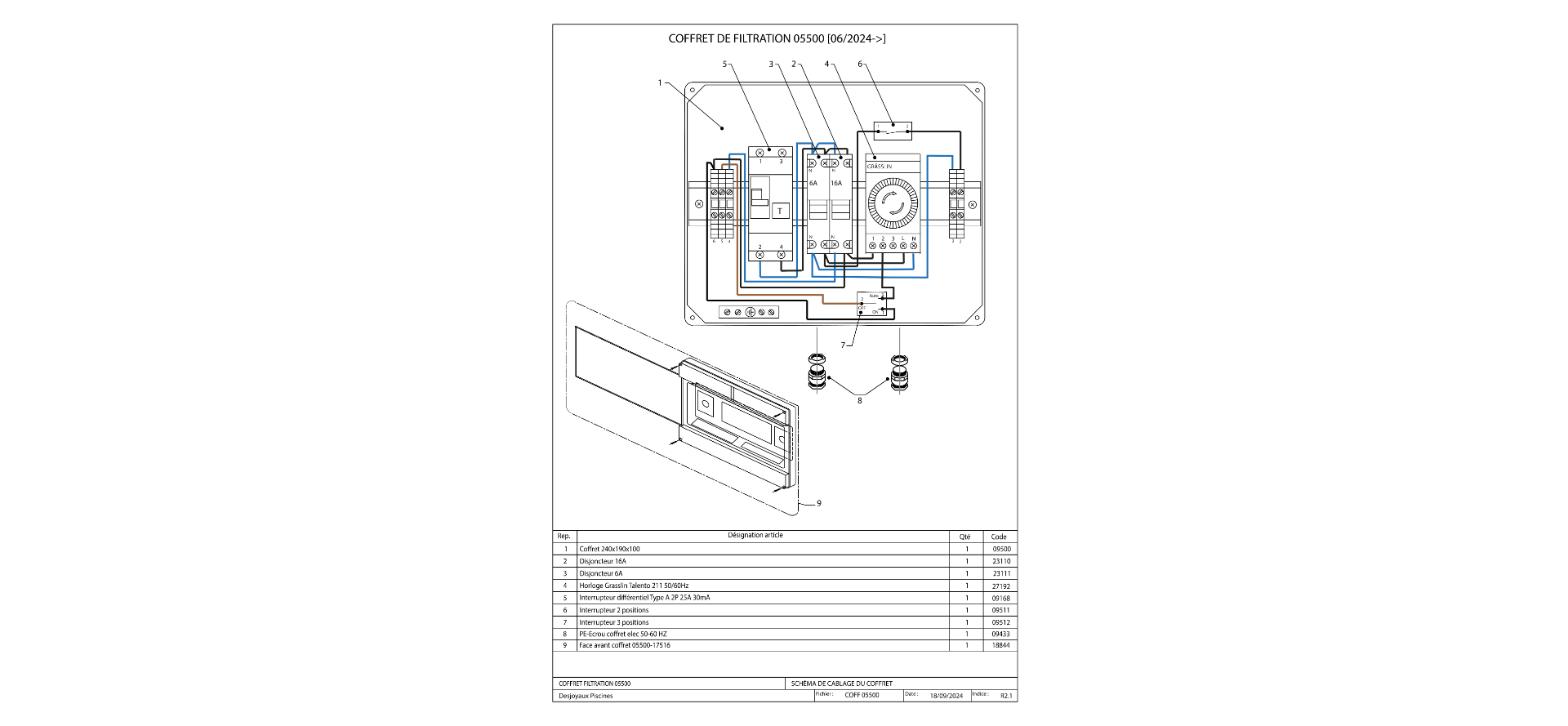Deckblatt: Technische Explosionszeichnung — Coffret 5500