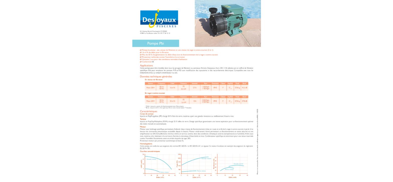 Deckblatt: Technisches Datenblatt — Pompe PBI 50 Hz LS